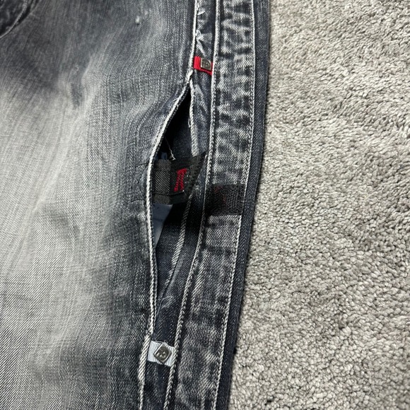 Y2K Pepe Jeans Jeans Mens 34 (fit 38x33) Faded Black Embroidery Baggy Wide Leg - Picture 10 of 16